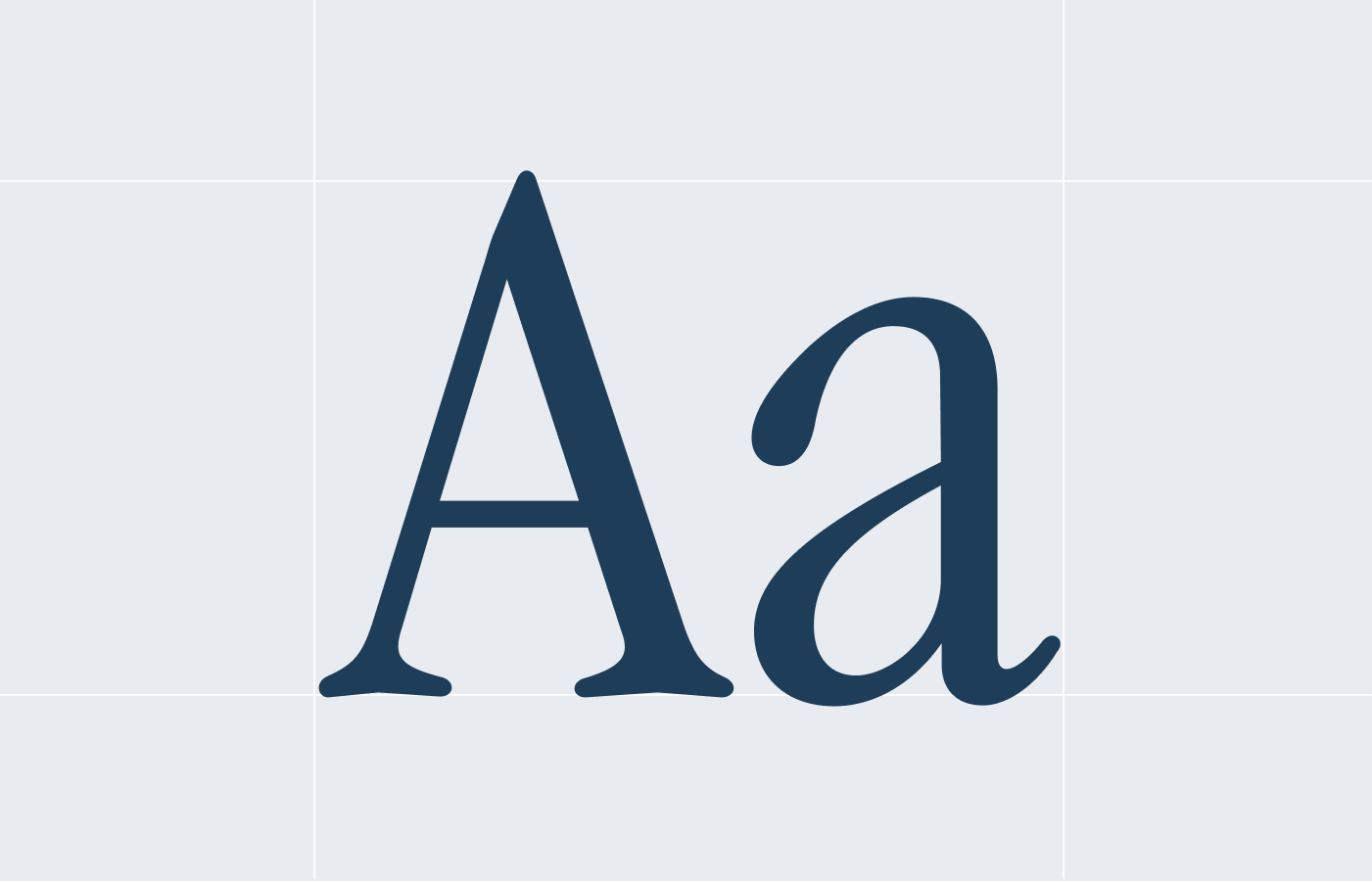 Large letters in brand typography